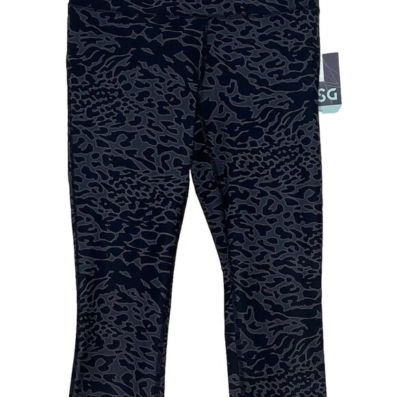 DSG Performance Capri Leggings Sz Small Black & Gray Animal Glow - Picture 3 of 7